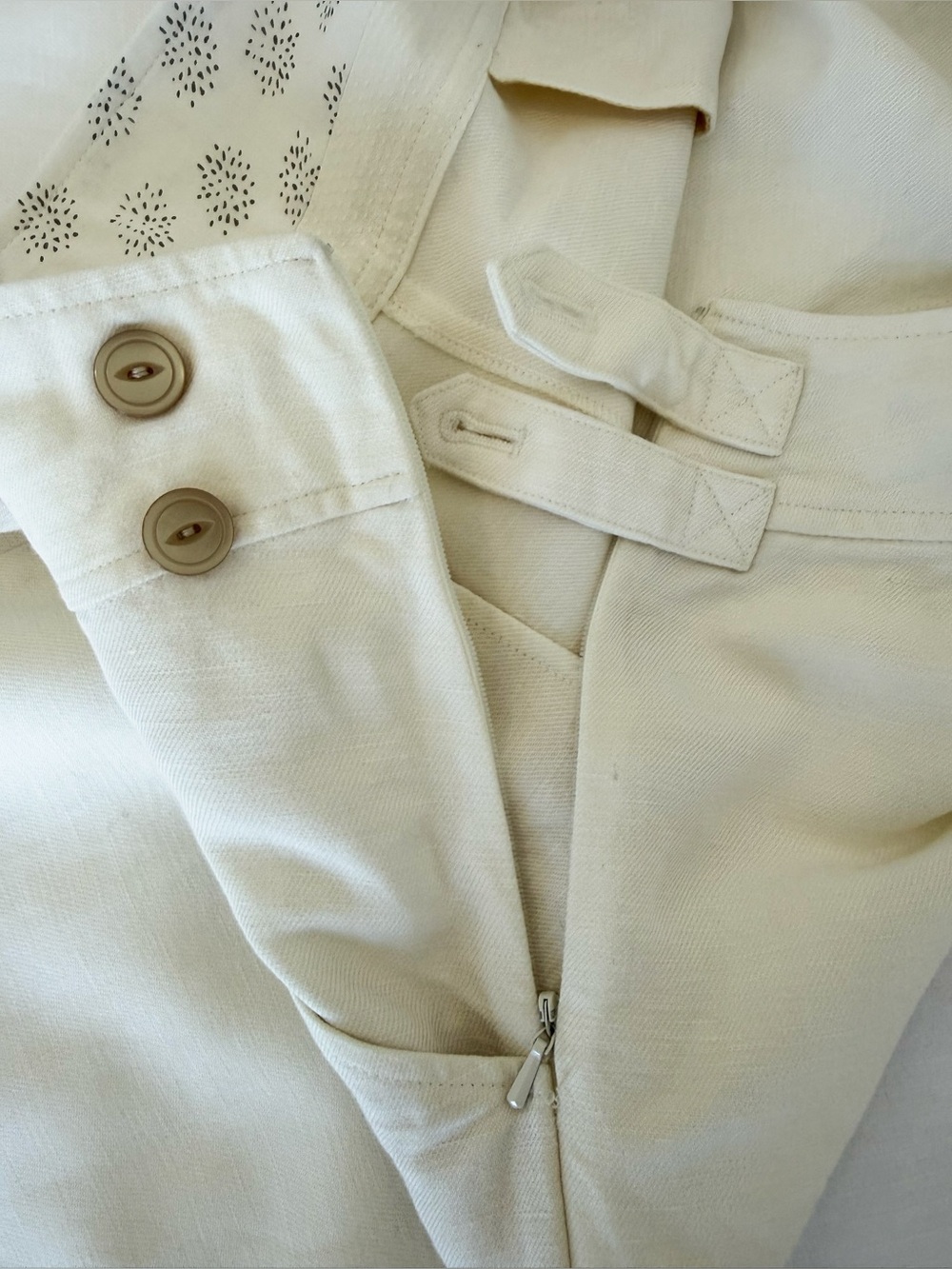 Anthropologie Elevenses Off White Linen Rayon Wide Leg Pants 4 Minimalist Chic - Picture 4 of 13